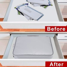 .+Fireproof Document Organizer Fireproof Document Box 34x24x6cm For Cash Card