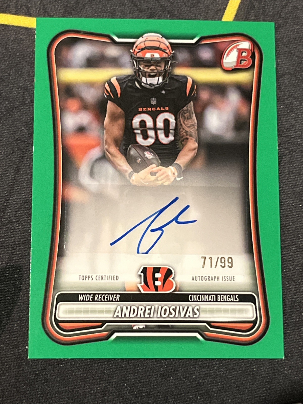 2026 Topps Bowman Football Andrei Iosivas #BPA-AI Auto Green…/99  Bengals