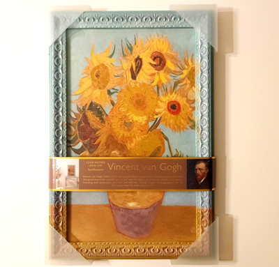 Vincent Van Gogh Canvas Twelve Sunflowers Reproduction Hand Touched Framed 12x18
