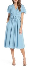 Gal Meets Glam Blue Plus Size 20 Jane Tie Waist Midi Dress Fairy Elegant $188