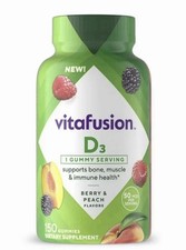 Vitafusion Vitamin D3 Gummy Vitamins 150 Ct Berry  Peach - New