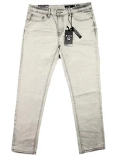 WXYZ Nomad Mens Jeans 32x32 Slim Stretch Denim Tapered Leg Gray Light Wash NEW