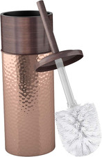 round Shape Stainless Steel Toilet Brush Holder for Bathroom Copper Color Finish