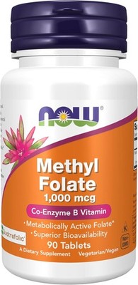 NOW, Methyl Folate 1,000 mcg, Metabolically Active Folate*, 90 Tablets