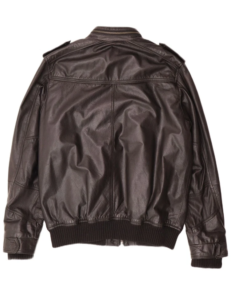 AVIATRIX Mens Leather Jacket UK 40 Large Black Leather JN15 - Image 2 of 4