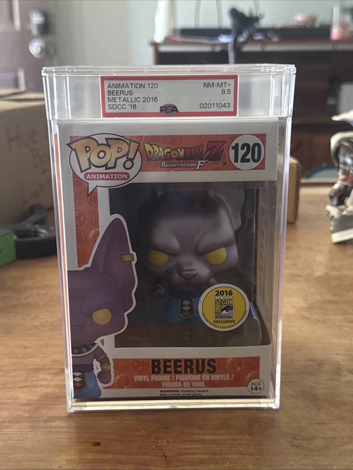 Funko Pop! Animation Beerus Metallic SDCC 2016 Exclusive Graded PSA 8.5