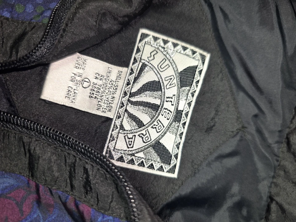 Jaqueta corta-vento vintage Sunterra feminina grande anos 80 paisley grunge Y2K - Imagem 4 de 4