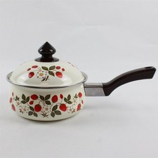 1980s Vintage Sheffield Strawberries N Cream Saucepan