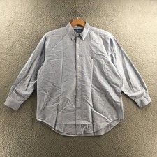 Ralph Lauren Yarmouth Dress Shirt Mens 17.5 Blue Cotton Oxford Long Sleeve
