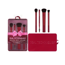 Blend, Set + Stash 5 Piece Holiday Makeup Brush Set with Storage Tin, Face & Eye