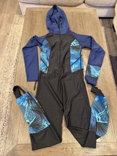 Mens Full Body Jock Zentai Shiny Spandex Suit Bodysuit Blue Blue Medium Hooded