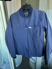 Used FIGS Women  s Medical Scrub Jacket Zip-Up Navy Blue Size Small