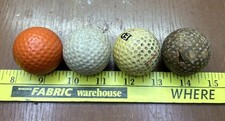 Lot Of 4 Antique Golf Balls Bramble Liquid Center Plymouth ED2 Cats paw Vintage