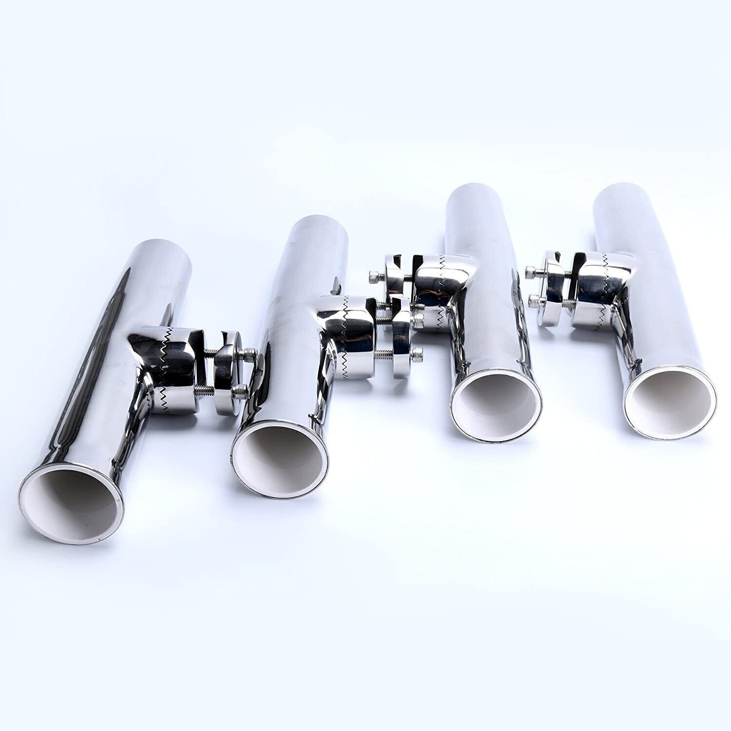 4 Pack Boat Fishing Rod Holder Stainless Steel Clamp on for Rails 1