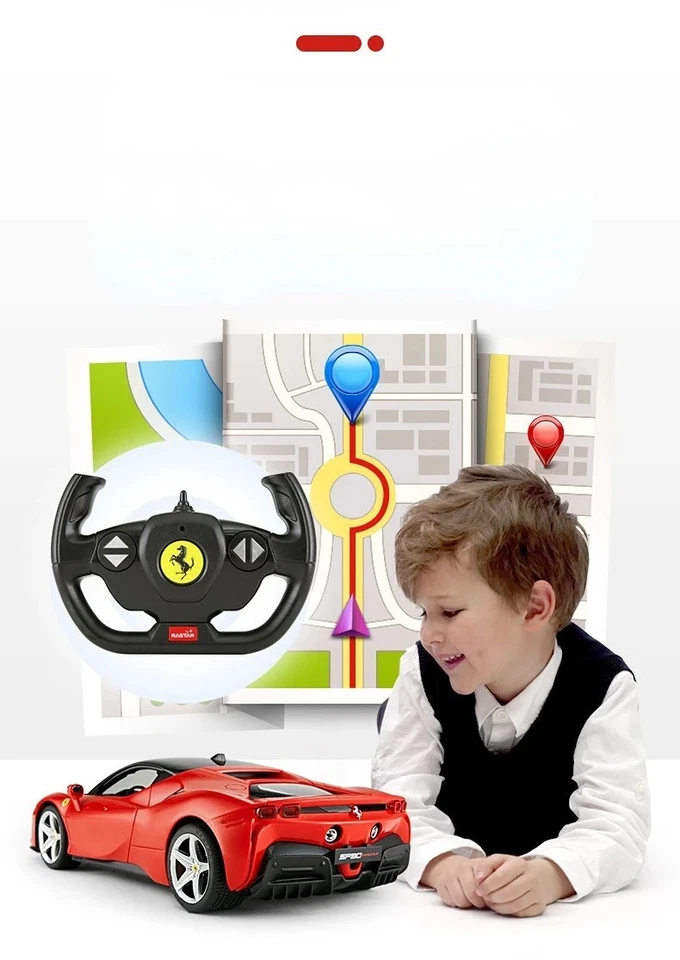 Rastar 1:14 Ferrari SF90 Stradale RC Car Remote 2.4 GHz LED Lights Red - Image 4 of 4