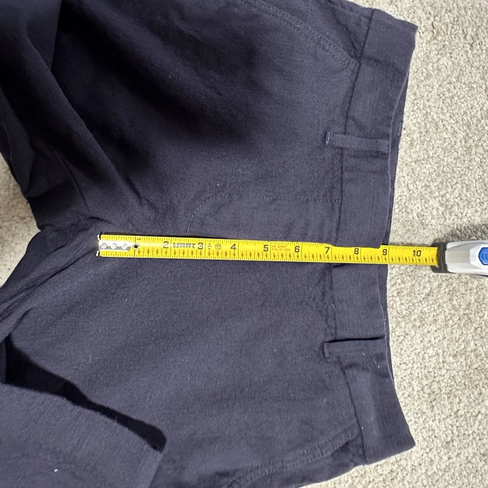 Tory Burch Vestito Pantalone Donna 2 Blu Feltro Vita Media Slim Gamba Dritta