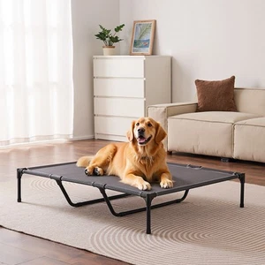 Lit pour chien élevé Uimoso pour grand chien Portable surélevée Lit pour chiens avec cadre métallique XL