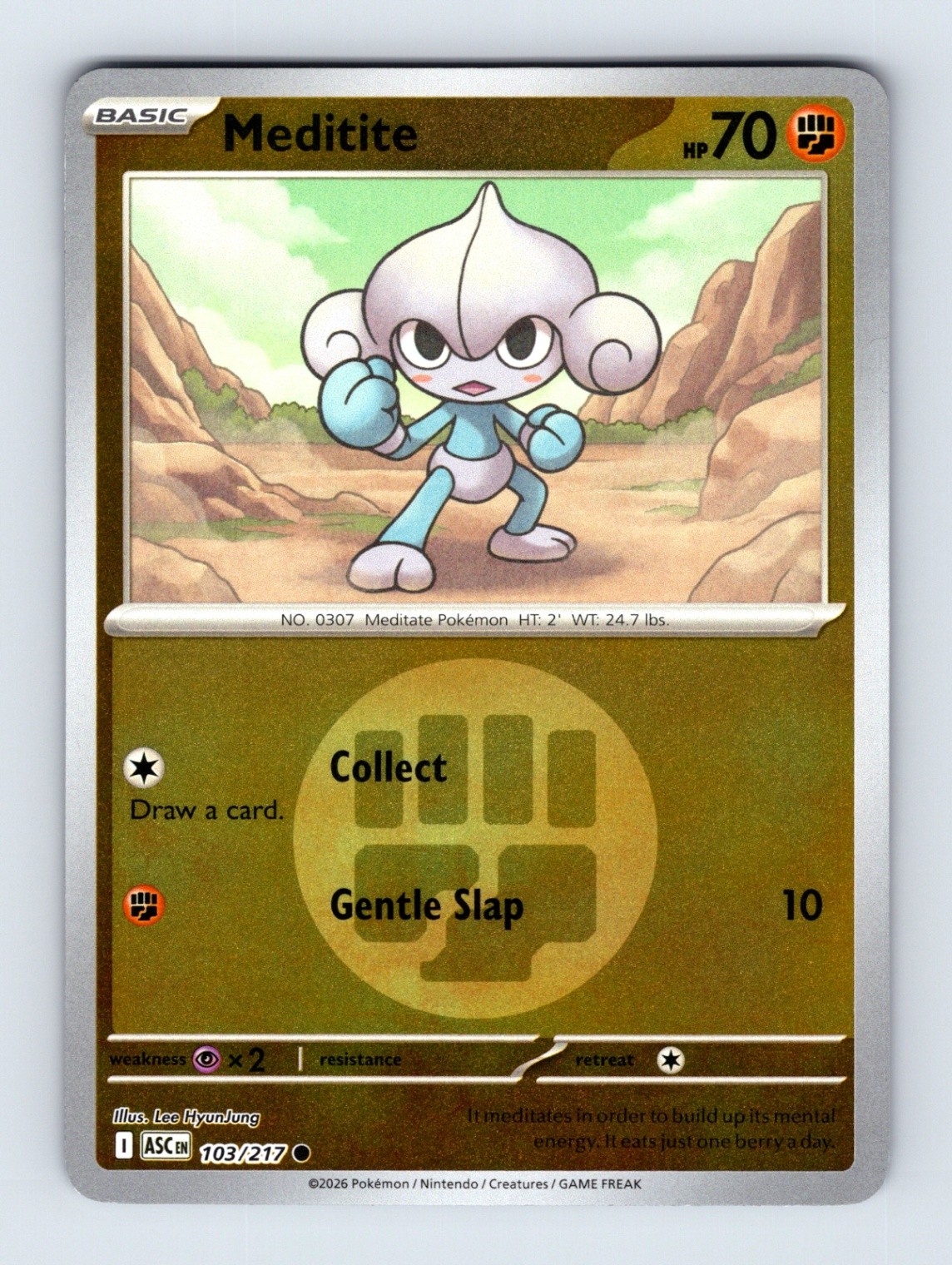 Meditite (Energy) - Ascended Heroes 103/217 - Reverse Holo - NM - Pokémon