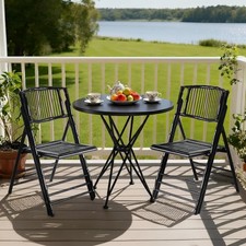 4PCS Wooden Folding Chairs Portable Comfortable Seat for In/Outdoor Porch