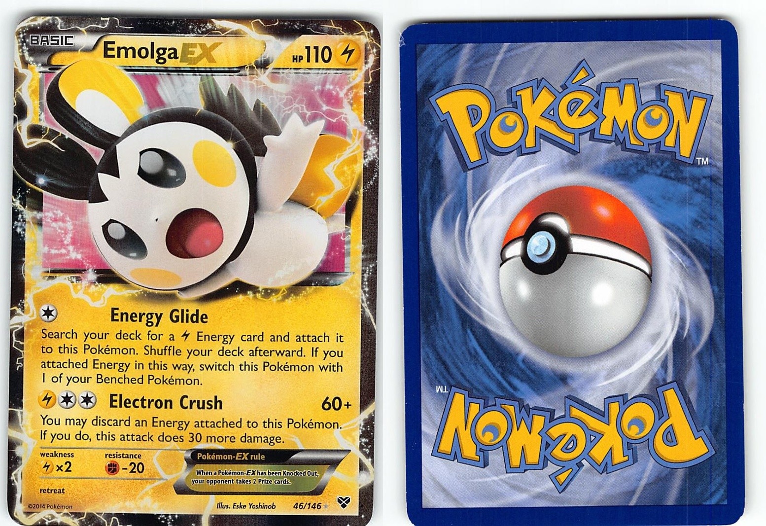 EMOLGA EX 46/146 HOLO RARE EX XY POKEMON NM