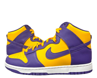 Nike Dunk High Retro Lakers Court Purple/Gold/White Leather DD1399-500