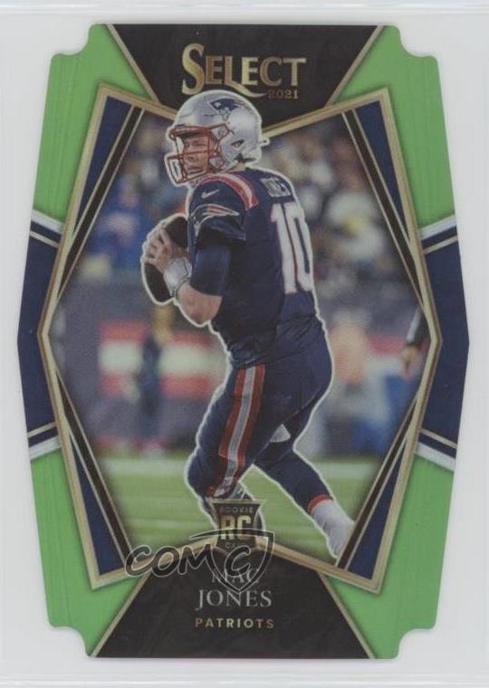 2021 Panini Select Premier Level Neon Green Prizm Die-Cut 140/349 Mac Jones 1ir6