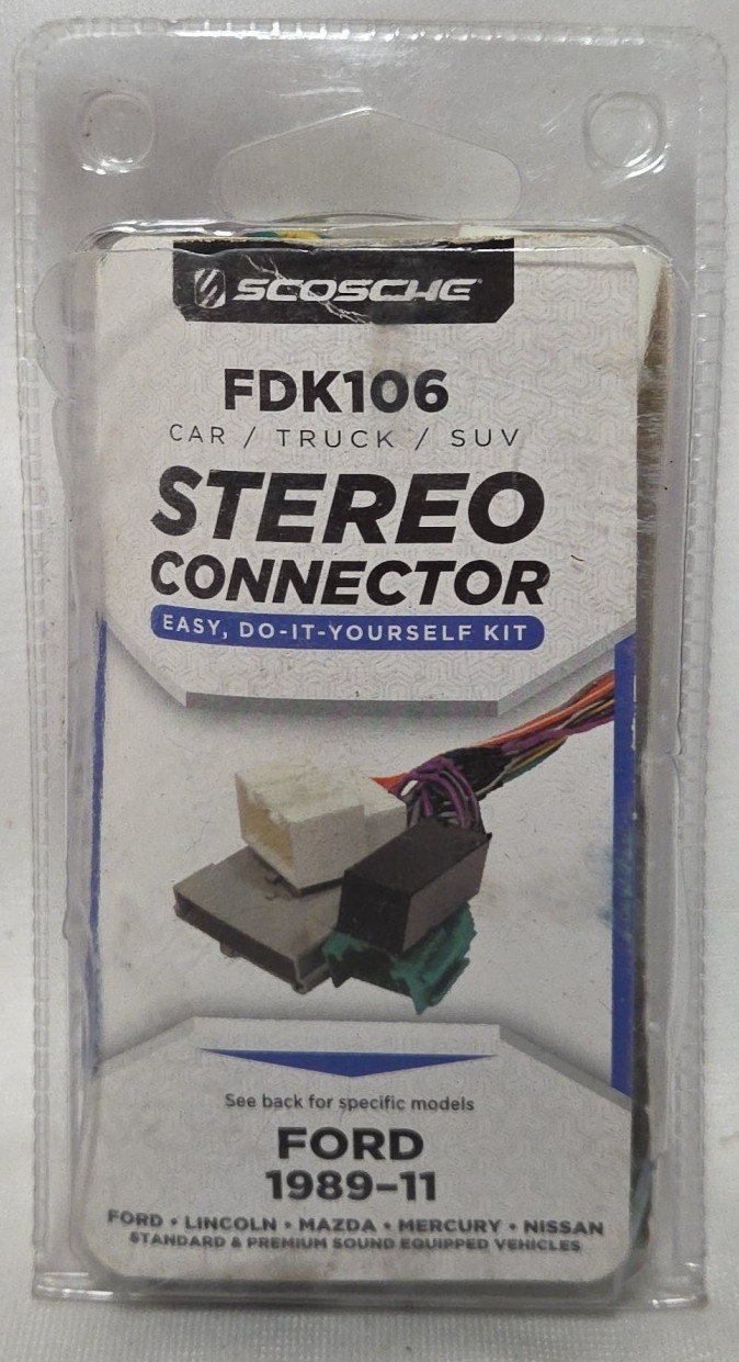 Connector Scosche Fdk 10 1988-up For Lincoln Mercury Mazda Open Box.
