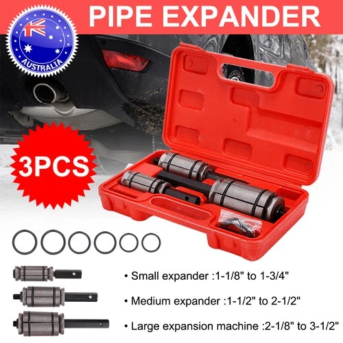 3 Pcs Tail Pipe Expander Set Muffler Exhaust Pipe Dent Auto Remover Tools Kit