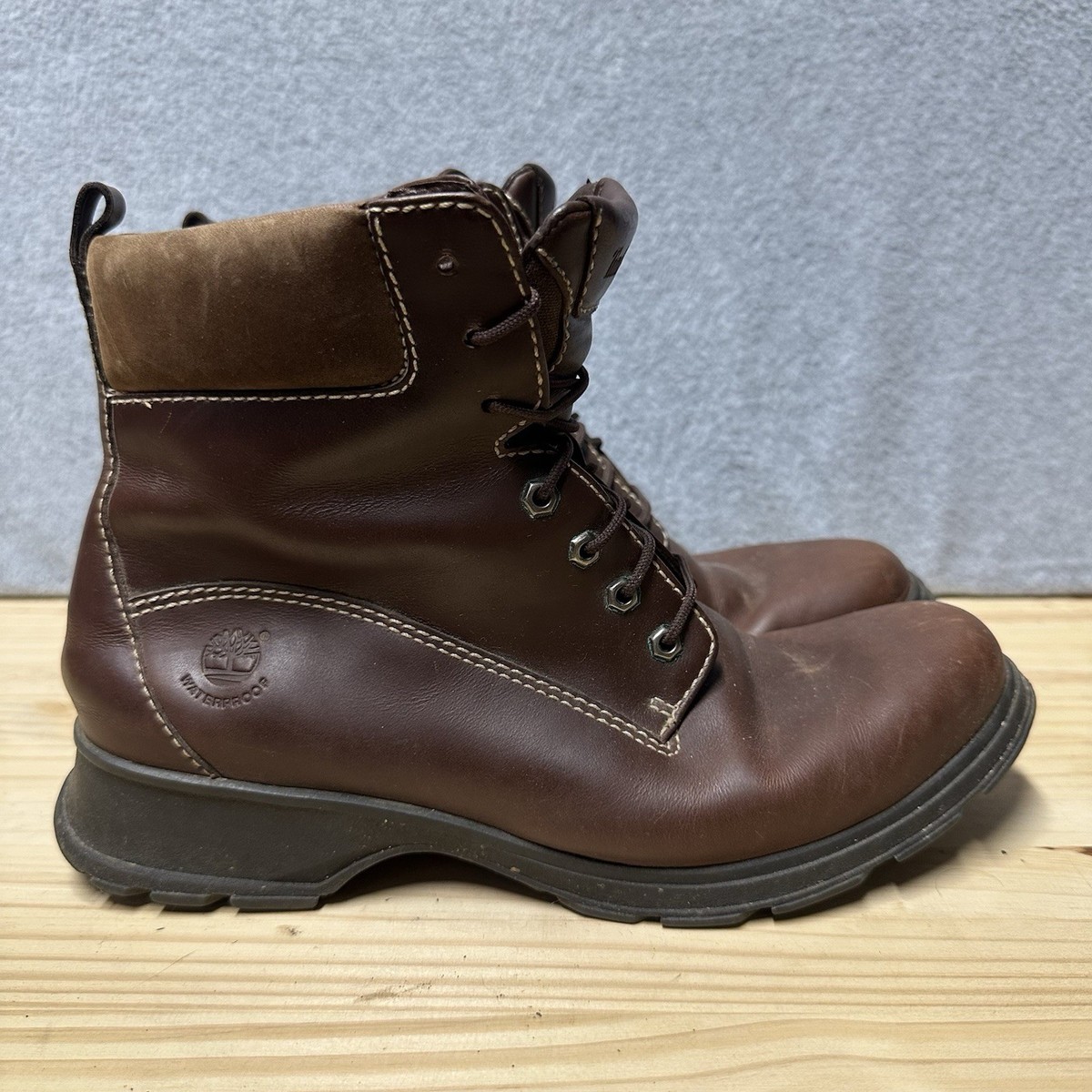 Timberland Boots Mens 8 M Waterproof Chukka Brown Leather 