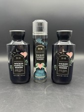 Bath  Body Works Wicked Vanilla Woods Lot Body Wash x2  Mist 3pc