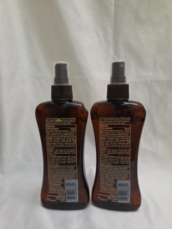 Spray seco bronceador Hawaiian Tropic Island FPS 15 aceite 8 fl oz (lote de 2) Foto 4 de 4