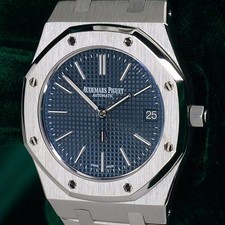 Audemars Piguet Royal Oak Extra Thin “Jumbo” Blue Dial Steel MINT SET 15202ST 7