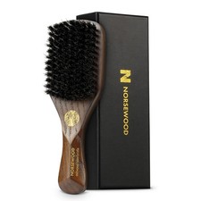 NORSEWOOD Boar Bristle Brush for Shine and Texture - Stiff Bristles for Medium H