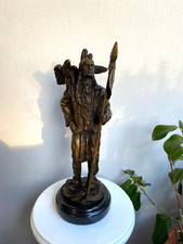 Western Bronze Sculpture  Indian with eagle and spear after Remington