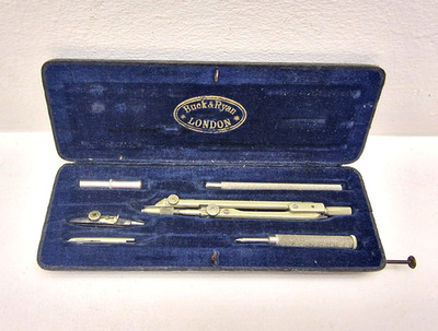 Buck & Ryan London Vintage Technical Drawing Compass Instrument Set Germany Box