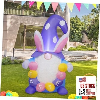 Juegoal Gnome Inflatables Decorations, 4 FT Lighted Blow Cute Bunny Easter