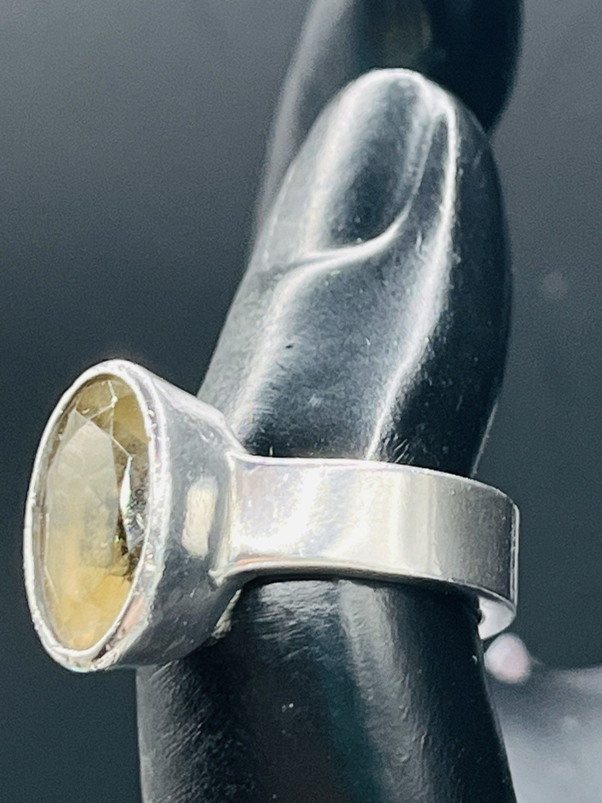 Modernist Bold Citrine Ring Statement Sterling Si… - image 19