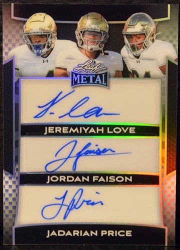 2025 Leaf Metal JEREMIYAH LOVE JORDAN FAISON JADARIAN PRICE 9/25 Triple AUTO
