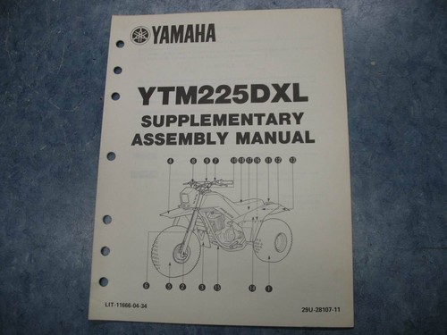 1983 YAMAHA YTM225DXL SUPPLEMENTARY ASSEMBLY MANUAL YTM225 DXL YTM 225 83 - Picture 1 of 5