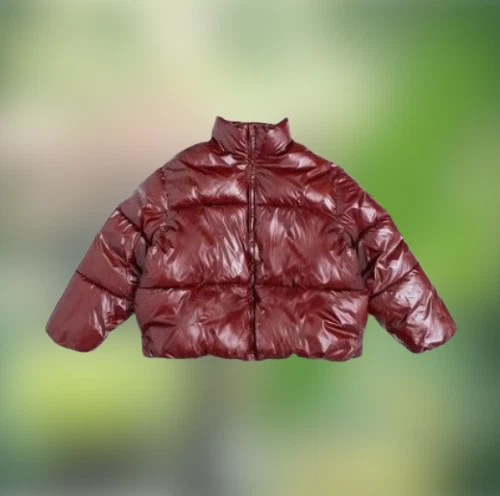 A New Day Women s Berry Red Wet Look Midweight Short Puffer Jacket Size XXL