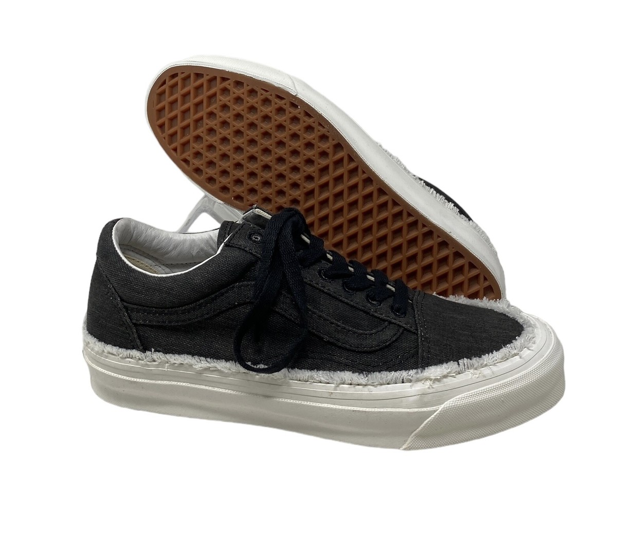 VANS Vault OG Old Skool LX Women's Shoes Raw Edge Black Canvas