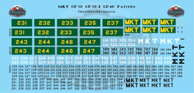 #ad MKT Missouri Kansas Texas Railroad GP38 GP38 2 GP40 Patch Decal Set HO 1:87 S... $12.97