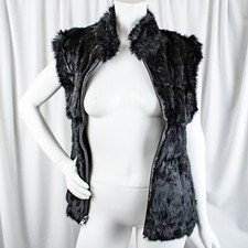Linda Richards New York Black Fur Reversible Vest Jacket