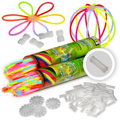 200 Premium Arm-Knicklichter - KNIXS 6 Farbmix 205 x 5 mm mit 2D Verbinder BUNT