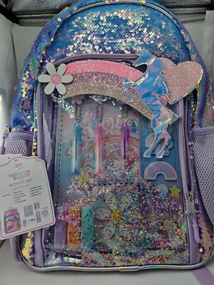 Backpack With Activity Set Unicorn With Sequins Multi Color Pastel NEW
