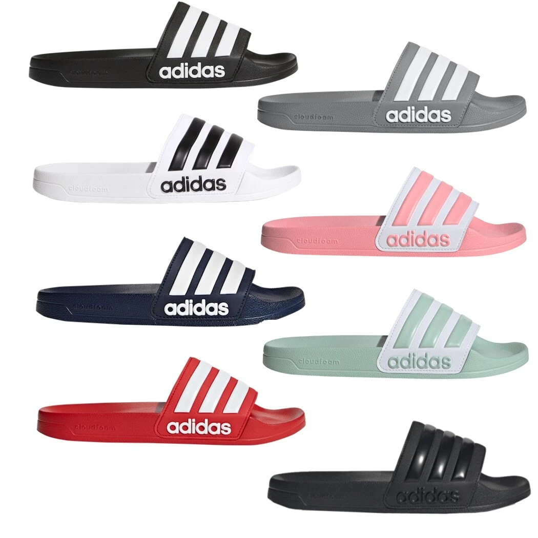 adidas neo adilette Cloudfoam Shower Badeschuhe schwarz weiß blau rot | eBay