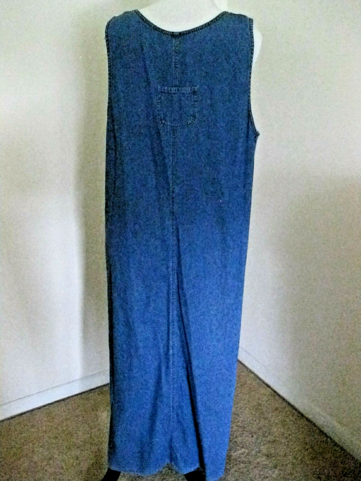 Basic Editions Large Blue Denim Maxi Jumper Dress… - image 6