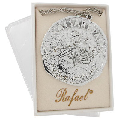Caesars Palace Coin Las Vegas Pendant Silver Tone Necklace Mens Jewelry 18''