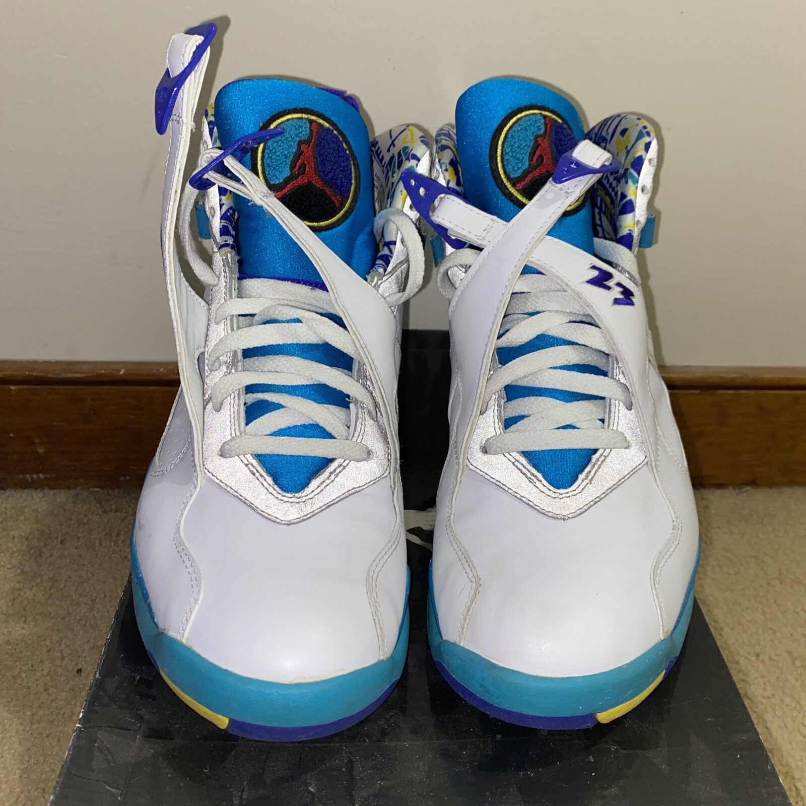 retro 12 white and aqua