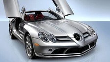 Cars roadster mercedes benz slr Desk Mat Stitched